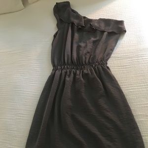 Grey one shoulder dress